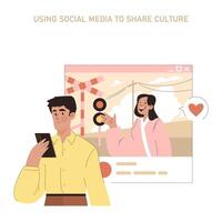 partilha cultura. plano ilustração vetor