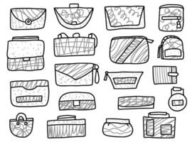 conjunto do bolsas. Projeto ilustração. vetor