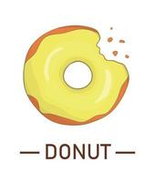 ilustração em vetor de donut colorido. donut colorido isolado no fundo branco. ilustração brilhante e alegre para padaria