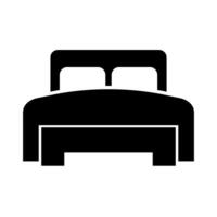 Duplo cama silhueta ícone. dois pessoa cama. vetor