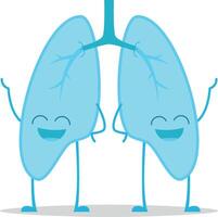 ilustração do uma saudável e engraçado pulmões dentro desenho animado estilo. vetor