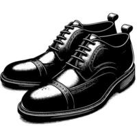 Preto e branco ilustração do uma par do masculino couro sapatos vetor