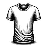 Preto e branco ilustração do uma branco camiseta vetor