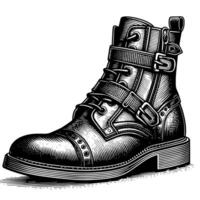 Preto e branco ilustração do uma par do masculino couro sapatos vetor