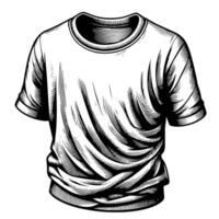 Preto e branco ilustração do uma branco camiseta vetor