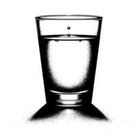Preto e branco ilustração do uma espumante fresco vidro do água vetor