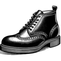 Preto e branco ilustração do uma par do masculino couro sapatos vetor