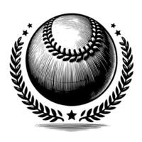 Preto e branco ilustração do uma solteiro beisebol vetor