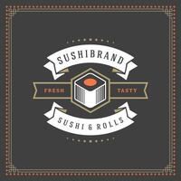 Sushi restaurante logotipo Projeto modelo ilustração. vetor