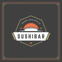 Sushi restaurante logotipo ilustração. vetor