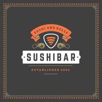 Sushi restaurante logotipo ilustração. vetor