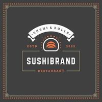 Sushi restaurante logotipo ilustração. vetor