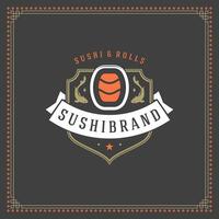 Sushi restaurante logotipo ilustração. vetor