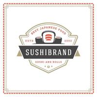 Sushi restaurante logotipo Projeto modelo ilustração. vetor