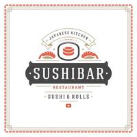 Sushi restaurante logotipo Projeto modelo ilustração. vetor