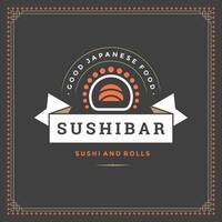 Sushi restaurante logotipo ilustração. vetor