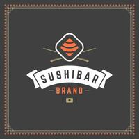 Sushi restaurante logotipo ilustração. vetor