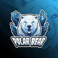 polar Urso mascote logotipo Projeto para distintivo, emblema, esport e camiseta impressão vetor