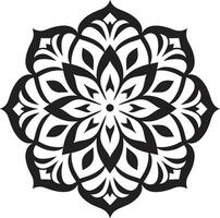 majestoso circularidade lustroso Preto representando mandala dentro sagrado geometria desencadeado mandala emblema apresentando monocromático padronizar vetor