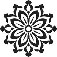 serenidade círculos mandala apresentando intrincado Preto cultural fusão elegante mandala dentro monocromático Preto emblema vetor