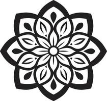 com alma simetria monocromático emblema exibindo mandala dentro elegante mandala Magia Preto revelação mandala padronizar vetor