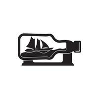 barco dentro uma garrafa símbolo logotipo ícone, ilustração Projeto vetor