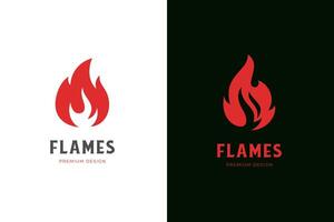 fogo chama logotipo ícone Projeto vermelho cor queimando quente gráfico símbolo. fogueira silhueta logotipo modelo vetor