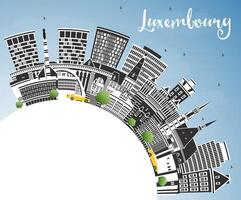 Luxemburgo cidade Horizonte com cor edifícios, azul céu e cópia de espaço. Luxemburgo paisagem urbana com pontos de referência. o negócio viagem e turismo conceito com histórico arquitetura. vetor
