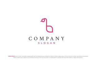 carta b e flamingo moderno logotipo vetor