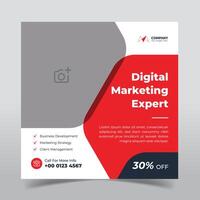 marketing agência social meios de comunicação publicar, digital marketing rede bandeira, corporativo quadrado folheto modelo. corporativo social meios de comunicação postar quadrado bandeira Projeto e Instagram postar modelo vetor