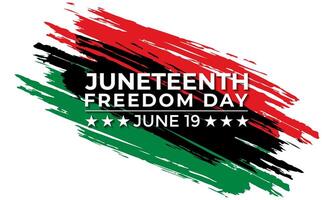 décimo primeiro liberdade dia. afro-americano independência dia, Junho 19. bandeira poster, folheto e fundo Projeto. acenando pan-africano bandeira ilustração. vetor