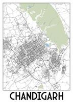 Chandigarh Índia mapa poster arte vetor