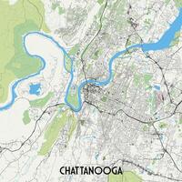 Chattanooga Tennessee EUA mapa poster arte vetor