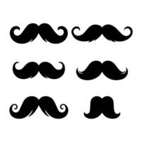 conjunto do cavalheiros clássico bigodes. silhueta do uma do homem bigode para decoração, logotipo, cartões. vetor