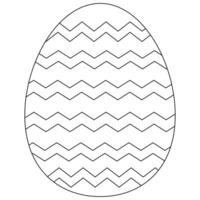 crianças coloração livros. a Páscoa ovo decorado com ziguezague linhas. contorno desenhando vetor