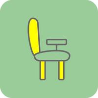 escrivaninha cadeira preenchidas amarelo ícone vetor