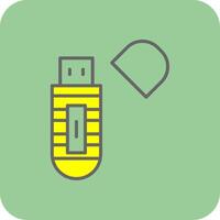 USB bastão preenchidas amarelo ícone vetor