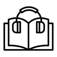 audio livro linha ícone Projeto vetor