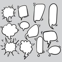 coleção de mão desenhada conjunto de balões de fala. elemento doodle. ilustração vetorial. desenho animado vetor