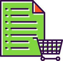 compras Lista preenchidas Projeto ícone vetor