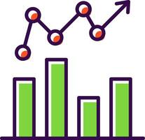 Barra gráfico preenchidas Projeto ícone vetor