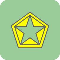 Estrela Pentágono preenchidas amarelo ícone vetor