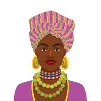 linda mulher africana com roupas coloridas vetor