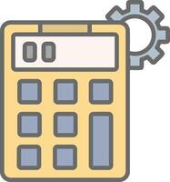 calculadora linha preenchidas luz ícone vetor