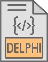 Delphi linha preenchidas luz ícone vetor