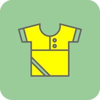 camisa preenchidas amarelo ícone vetor