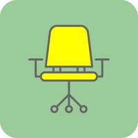 cadeira preenchidas amarelo ícone vetor