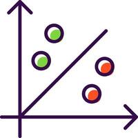 dispersar gráfico preenchidas Projeto ícone vetor