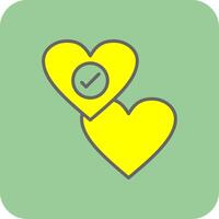 coração preenchidas amarelo ícone vetor
