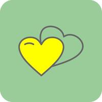 corações preenchidas amarelo ícone vetor